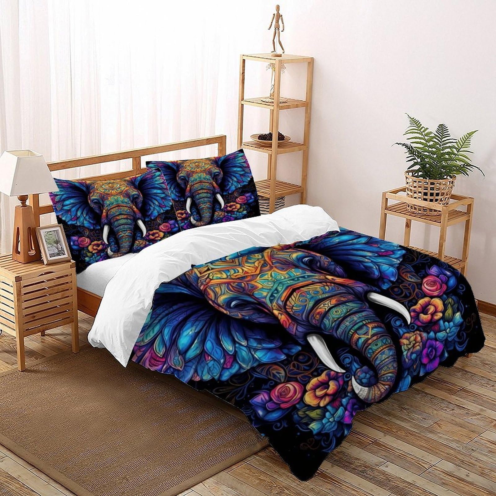 Housse de couette éléphant 3 pièces pour retrouver un sommeil réparateur