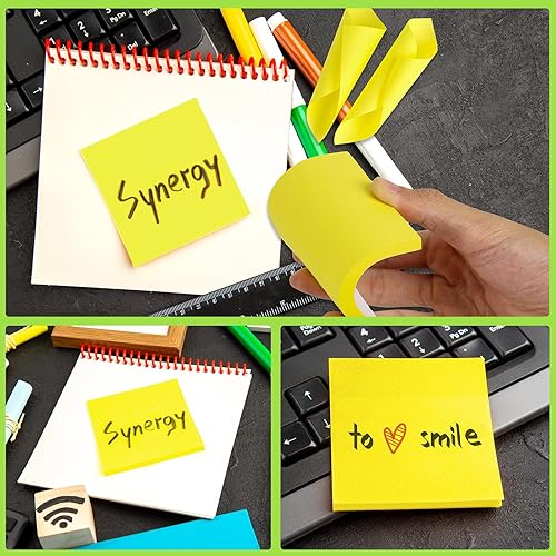 Miniatura 7 de Paquete de 60 notas adhesivas de 3 x 3, almohadillas adhesivas amarillas, almohadillas autoadhesivas, 75 hojasbloc, fáciles de publicar para