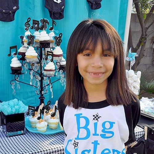 Miniatura 7 de Paquete de 30 notas musicales para magdalenas, símbolos musicales con brillantina, selecciones de cupcakes, músico, rock, concierto, decoración de