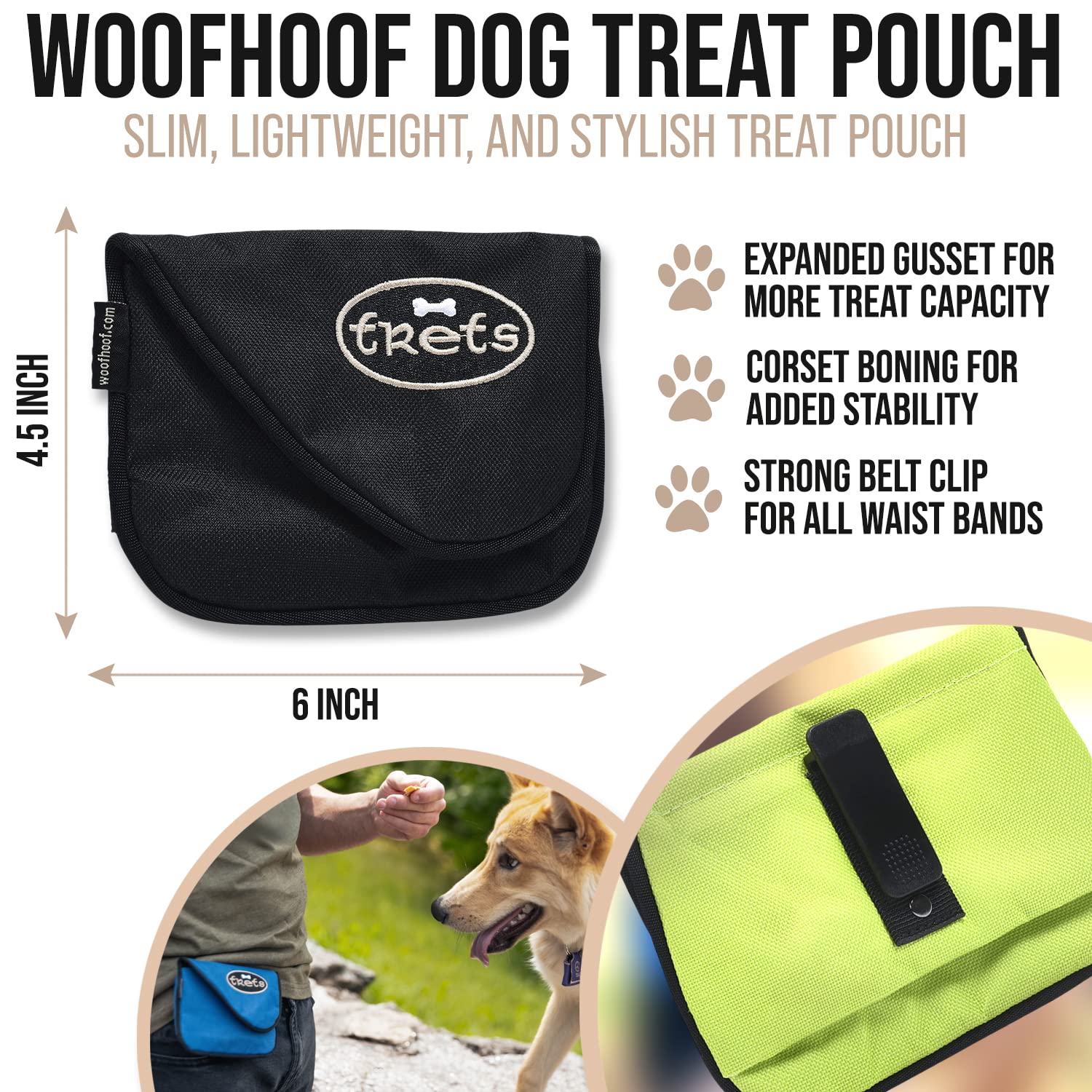Dog Pocket Treat Pouch Dog Treat Pouch Pink Training Treat Pouch