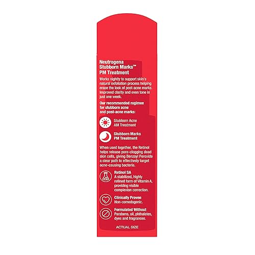 Miniatura 8 de Neutrogena Retinol SA, tratamiento PM Stubborn Marks, tratamiento exfoliante facial para ayudar a revertir el aspecto de marcas postacné y tono de