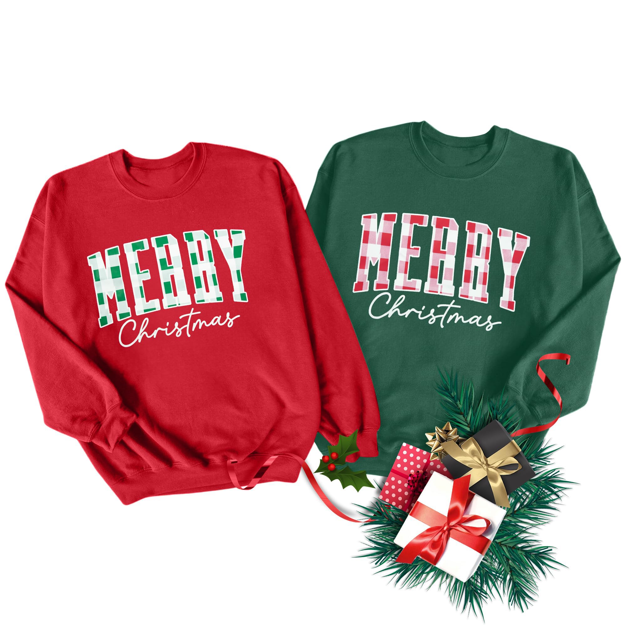Christmas Couples His and Her Sweatshirt Merry Christmas Matching Outfits