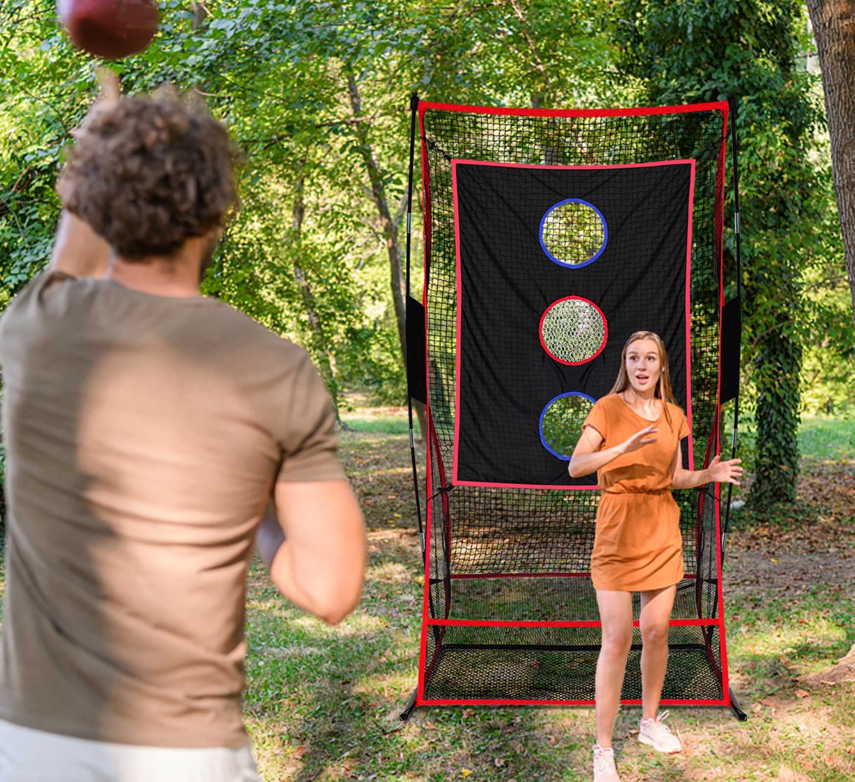 Questa Rete per la precisione di tiro nel Calcio, per lanciare e ricevere i Quarterback, reti per la Pratica del Calcio, per Bambini e Adulti, Portatile, per l'allenamento di Calcio all'aper