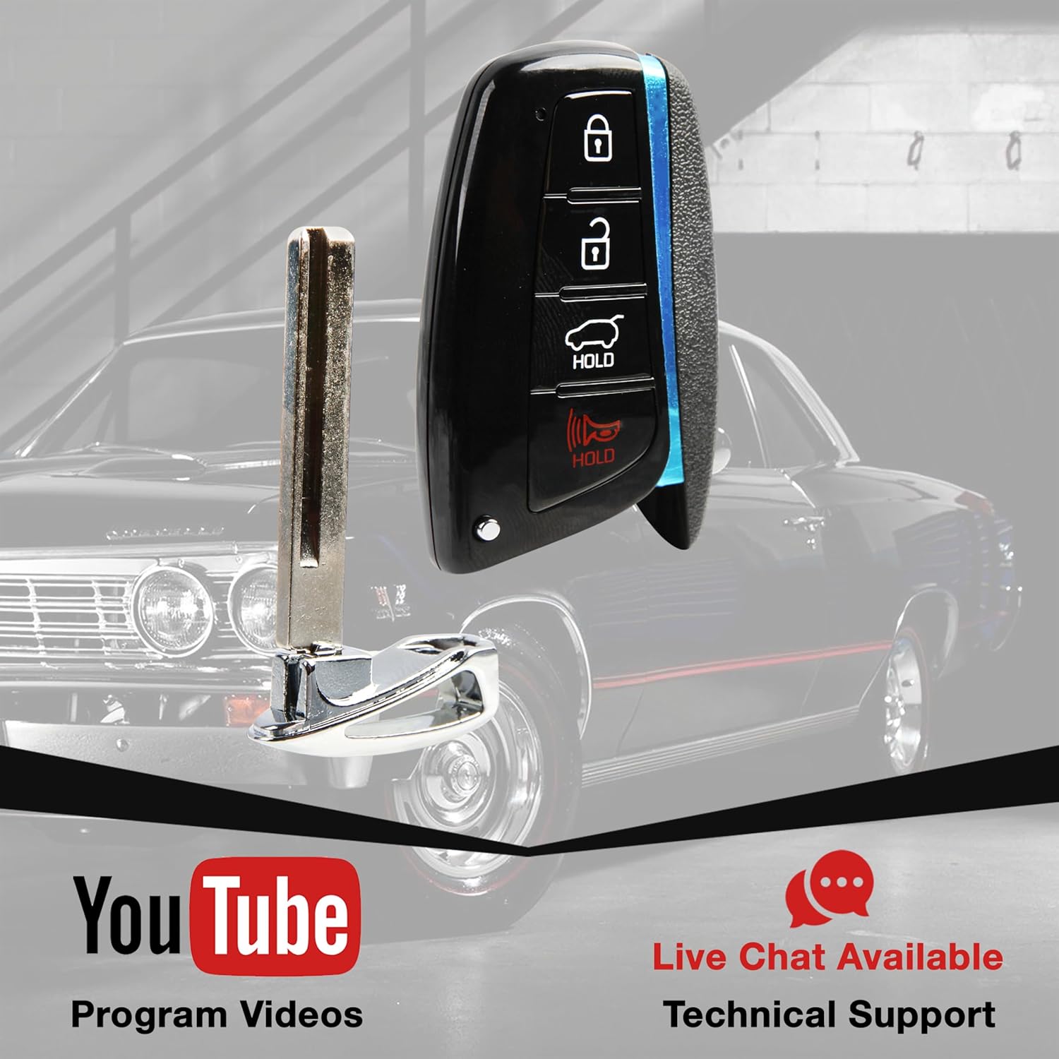 2X USARemote Key Fob Replacement Keyless Entry Remote for 2013 2014 2015 2016 2017 2018 2019 Hyundai Santa Fe 4-Button Smart Key (SY5DMFNA433, 95440-B8100)