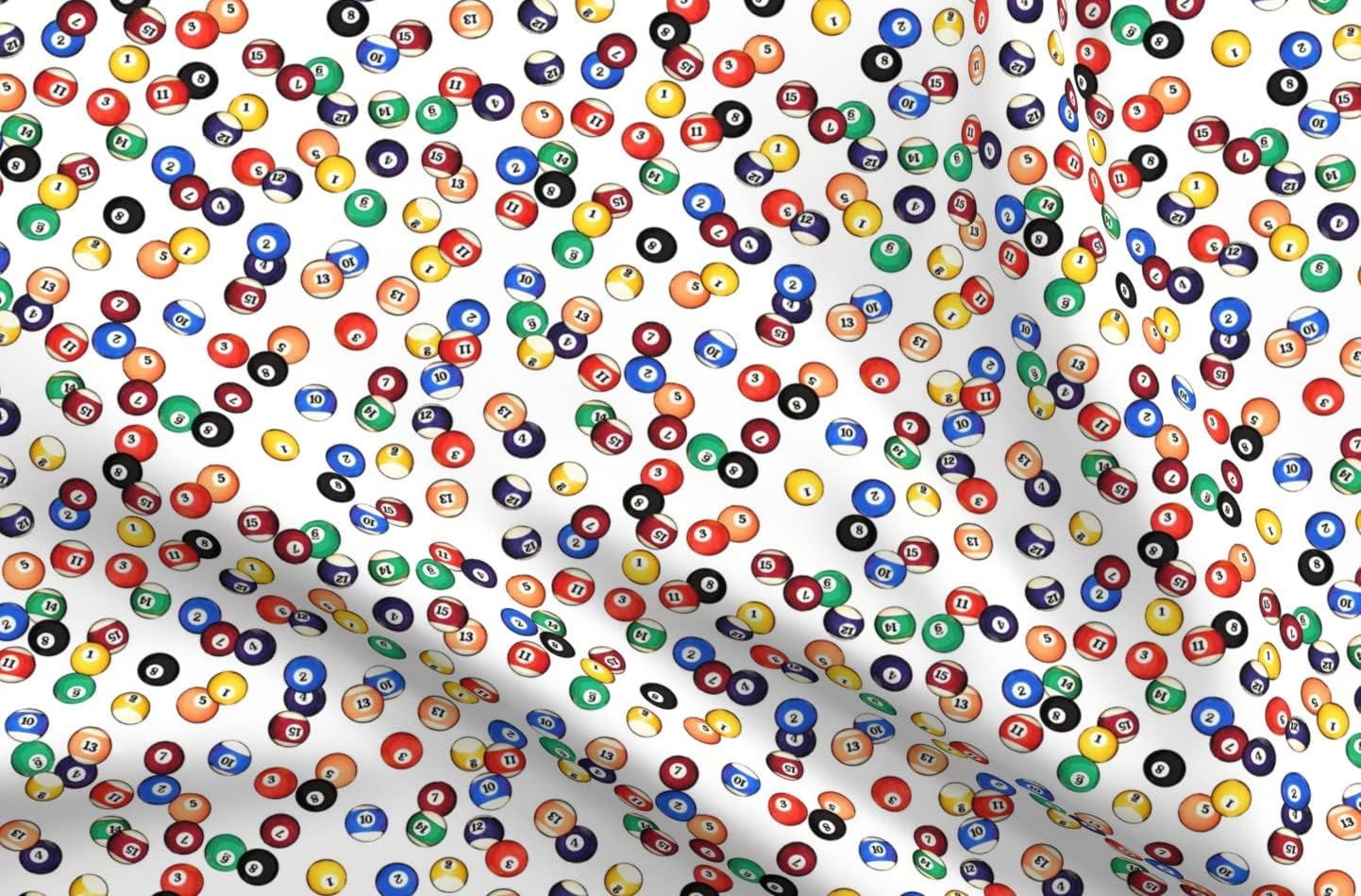 Spoonflower Fabric - Balls Small Scale Billiards Man Cave Pool Ball Games Sport Game Match Printed on Upholstery Velvet Fabric Fat Quarter - Upholstery Home Decor Bottomweight Apparel