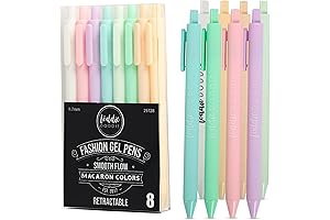 Pack of 8 Macaron Colored Journaling and Note-Taking Gel Pens