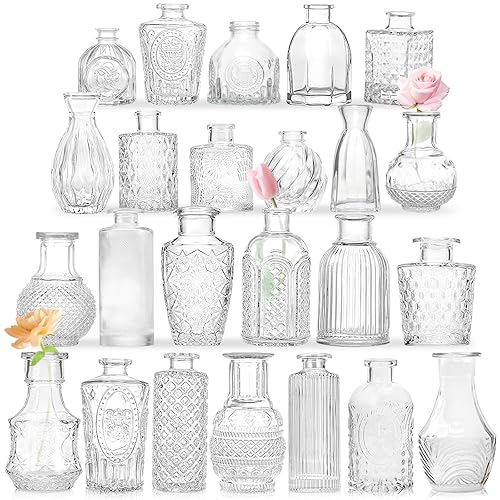 Bud Vases - in Bulk 24,Vintage Small Glass Bud Vases