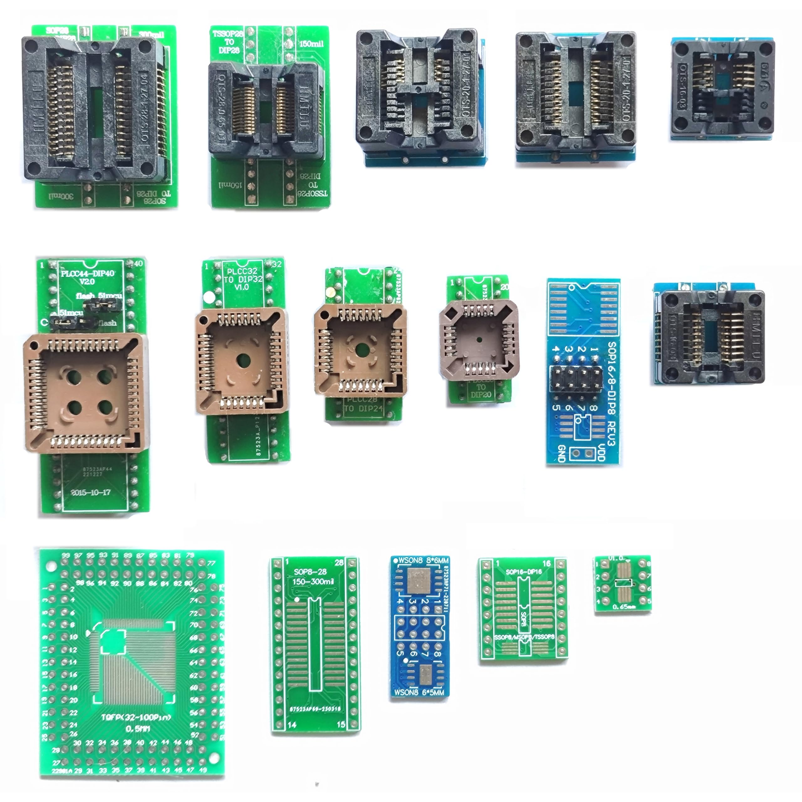 16pcs Universal Adapter Scoket Compatible with Xgecu T48 T56