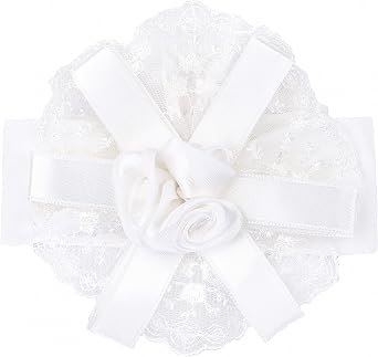 Lilax Baby Girl Newborn Christening Baptism Lace White Dress Gown 4 Piece Deluxe Set