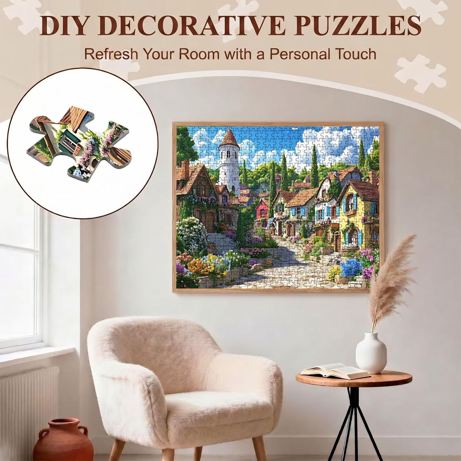 Puzzle 4000 Pezzi Classici, Puzzle Cartone animato villaggio 141 x 87 cm, Gioco Educativo e Antistress in Legno con Poster Incluso, Ttività Famiglia, Regalo per Appassionati, Decor Parete, f0-534
