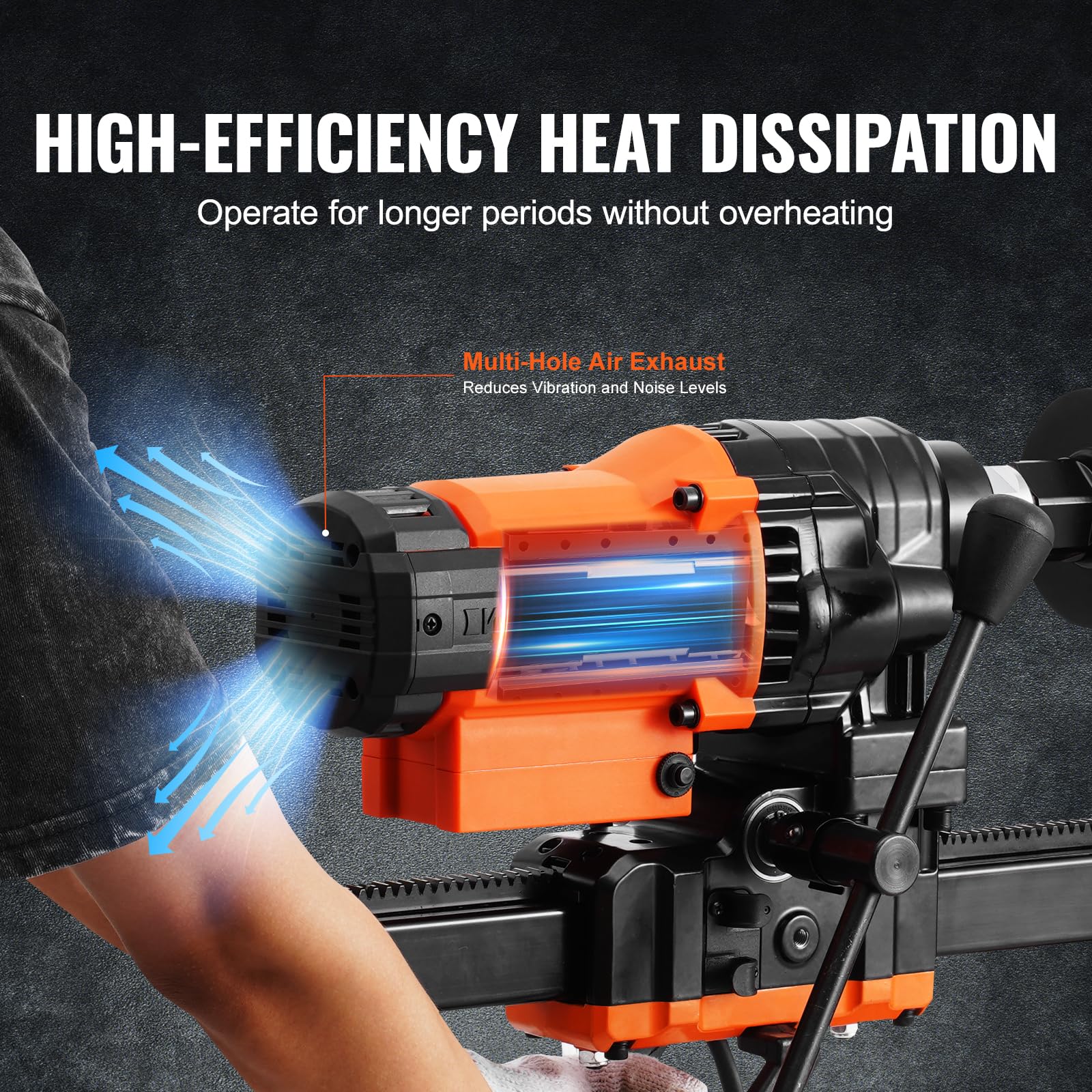 VEVOR Taladro de núcleo Vertical de 20-200 mm de Diámetro de Perforación con Soporte, Taladro de Núcleo de Hormigón de 3000 W Uso en Húmedo y Seco, Sin Sello de Agua para Hormigón