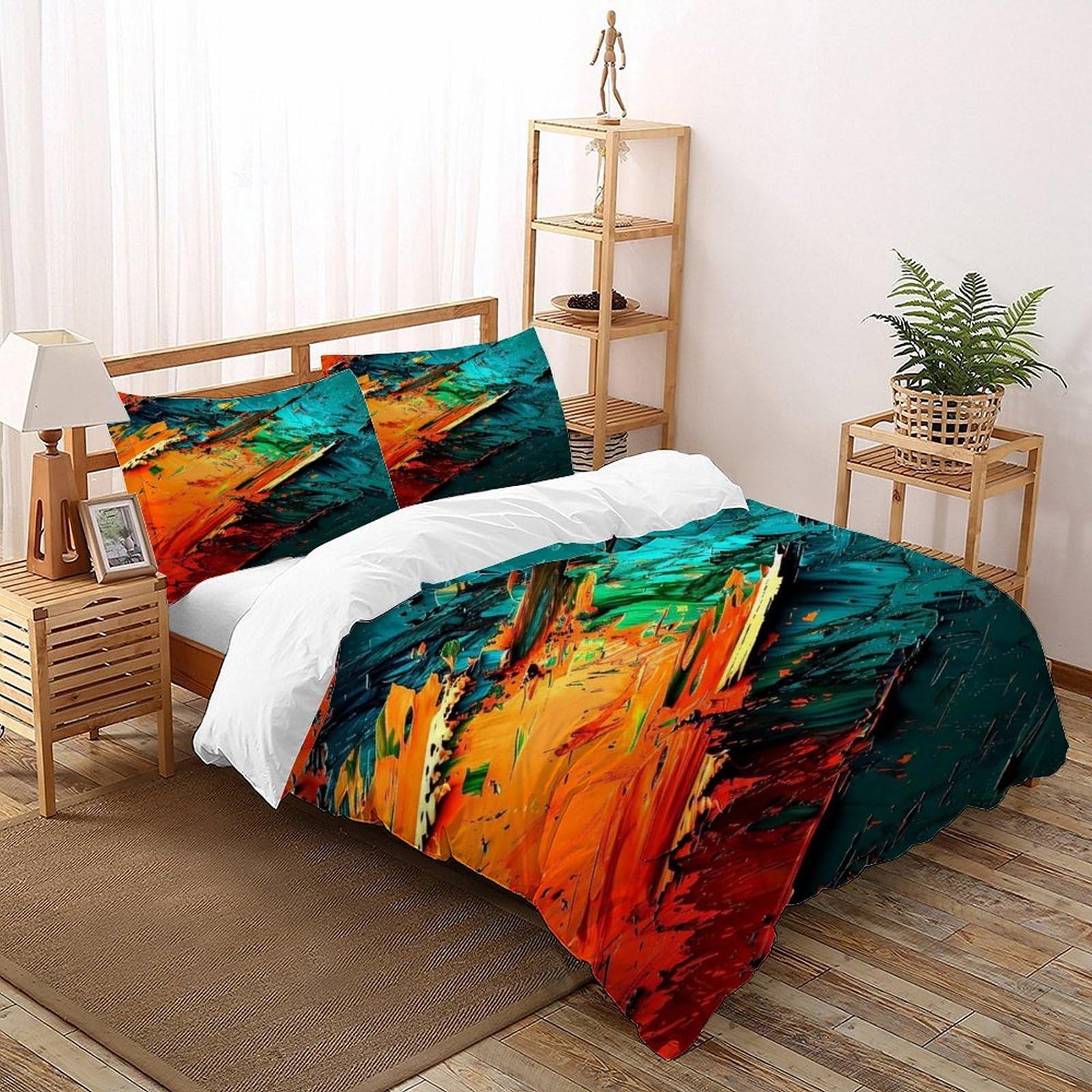 Housse de couette animal 260x220 parure de lit microfibre grand lit 3 pièces
