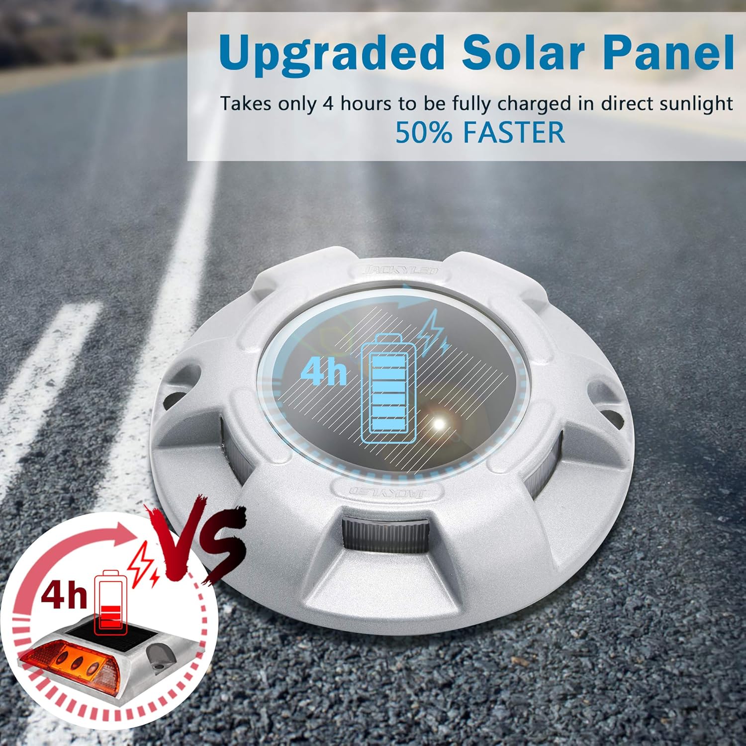 Best Cyber Deals 🔥 Solar Dock Lights 6-Pack JACKYLED Outdoor Solar Powered Driveway Lights Waterproof Security Warning Road Markers LED Boat Deck Lighting Bright White for Step Stair Patio Garden Pathway Yard