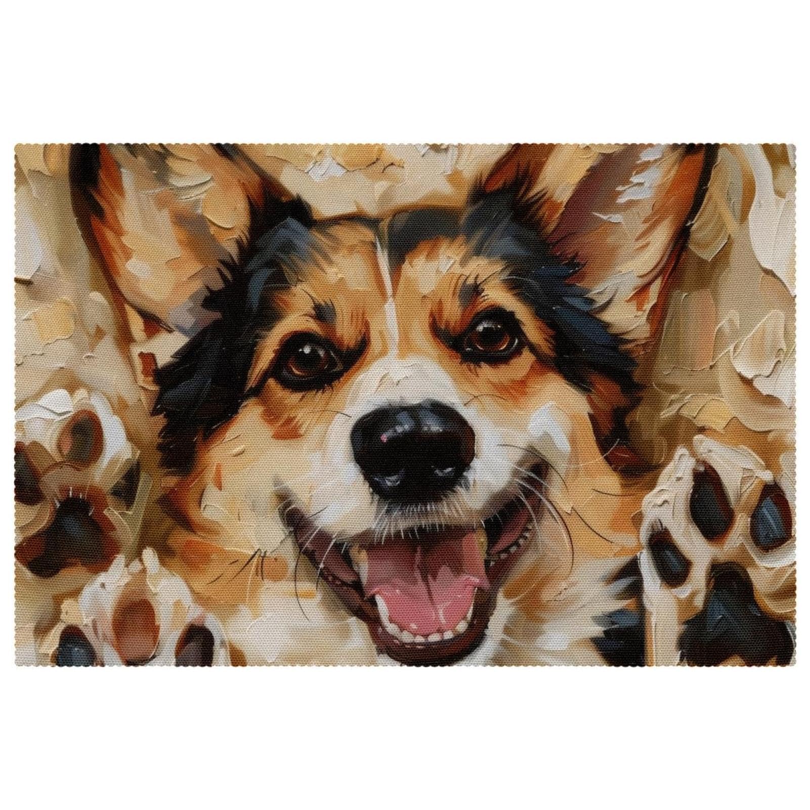 Sets de table résistants à la chaleur lot de 6 Corgi pour cuisine