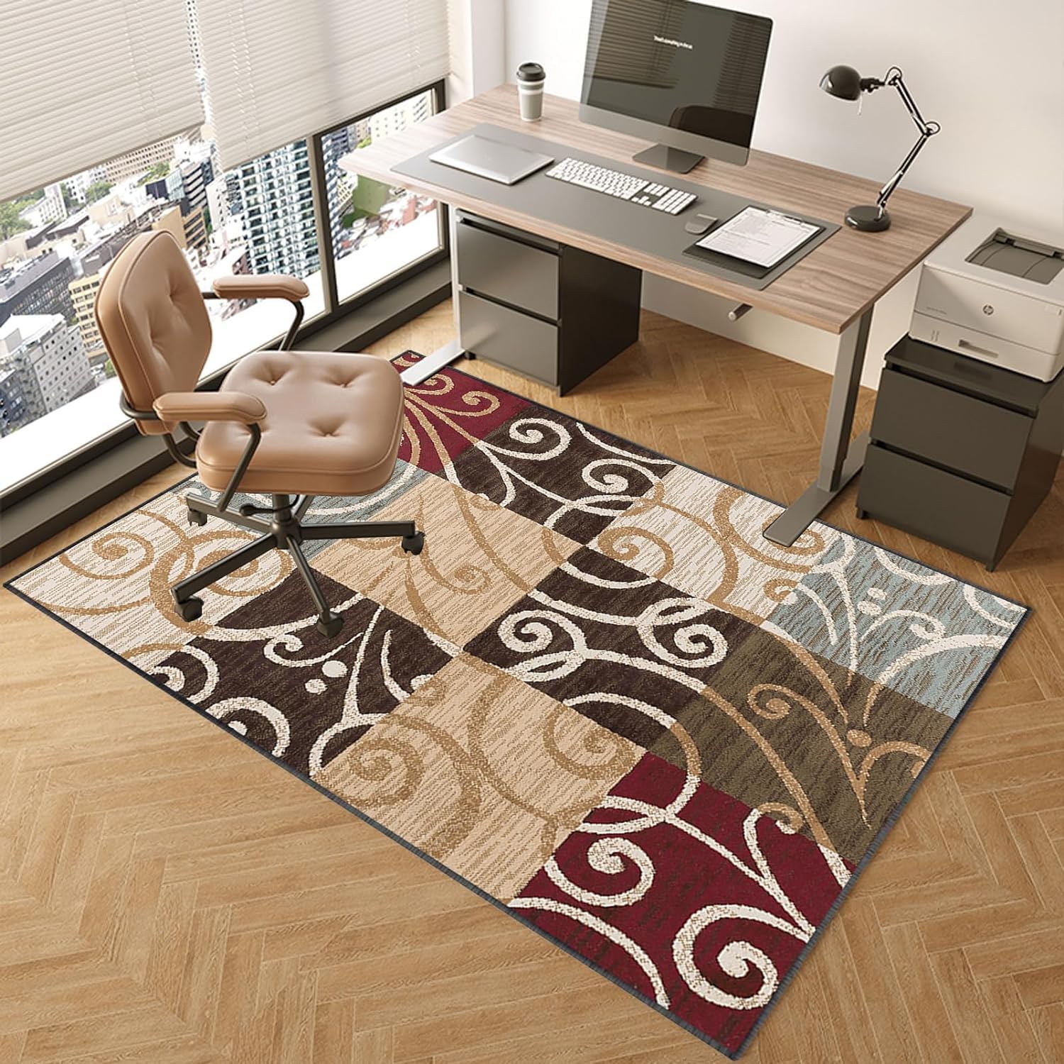 Alfombrilla antideslizante y duradera para silla de oficina con forma de ta