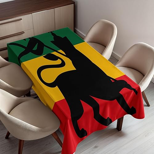 Ambesonne Mantel rastafari con diseño inspirado en la música, diseño de colores culturales, funda rectangular para decoración de comedor y cocina,