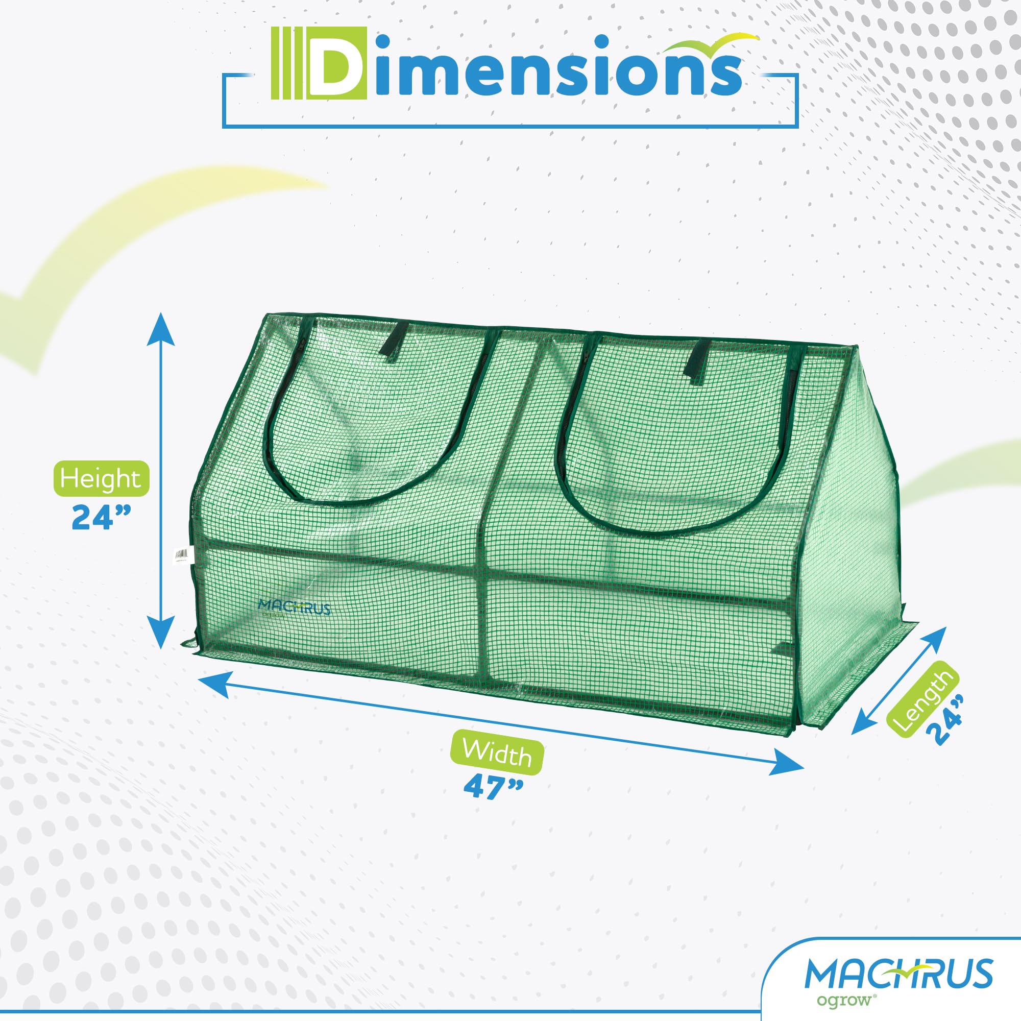 Ogrow® Compact Garden Cloche Seed-Starter, Plant Protector Greenhouse - Green Cover