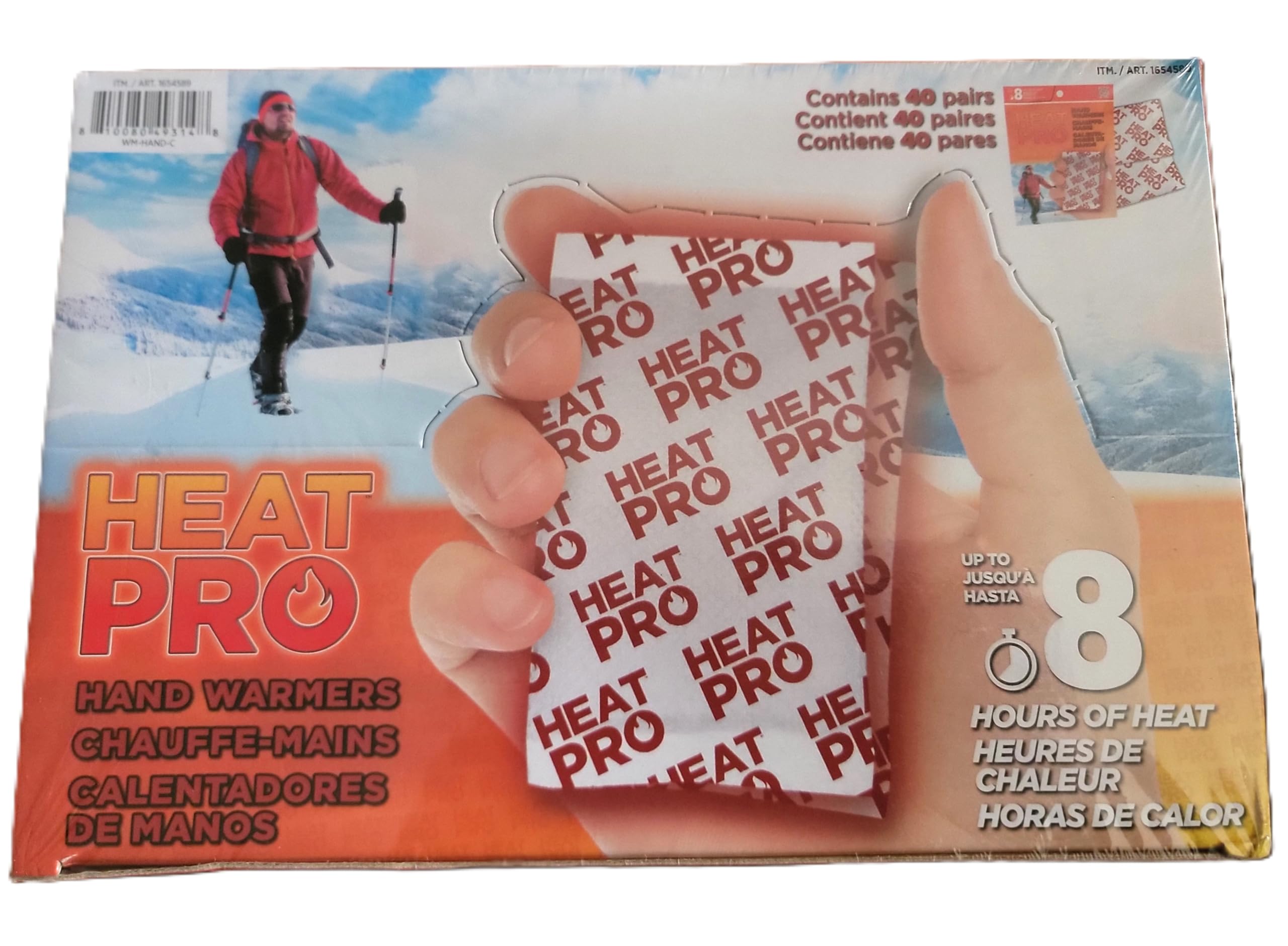 Heat Pro Hand Warmers up to 8 Hours of Heat, 2 Warmers Per Individual Pack, 40 Pairs