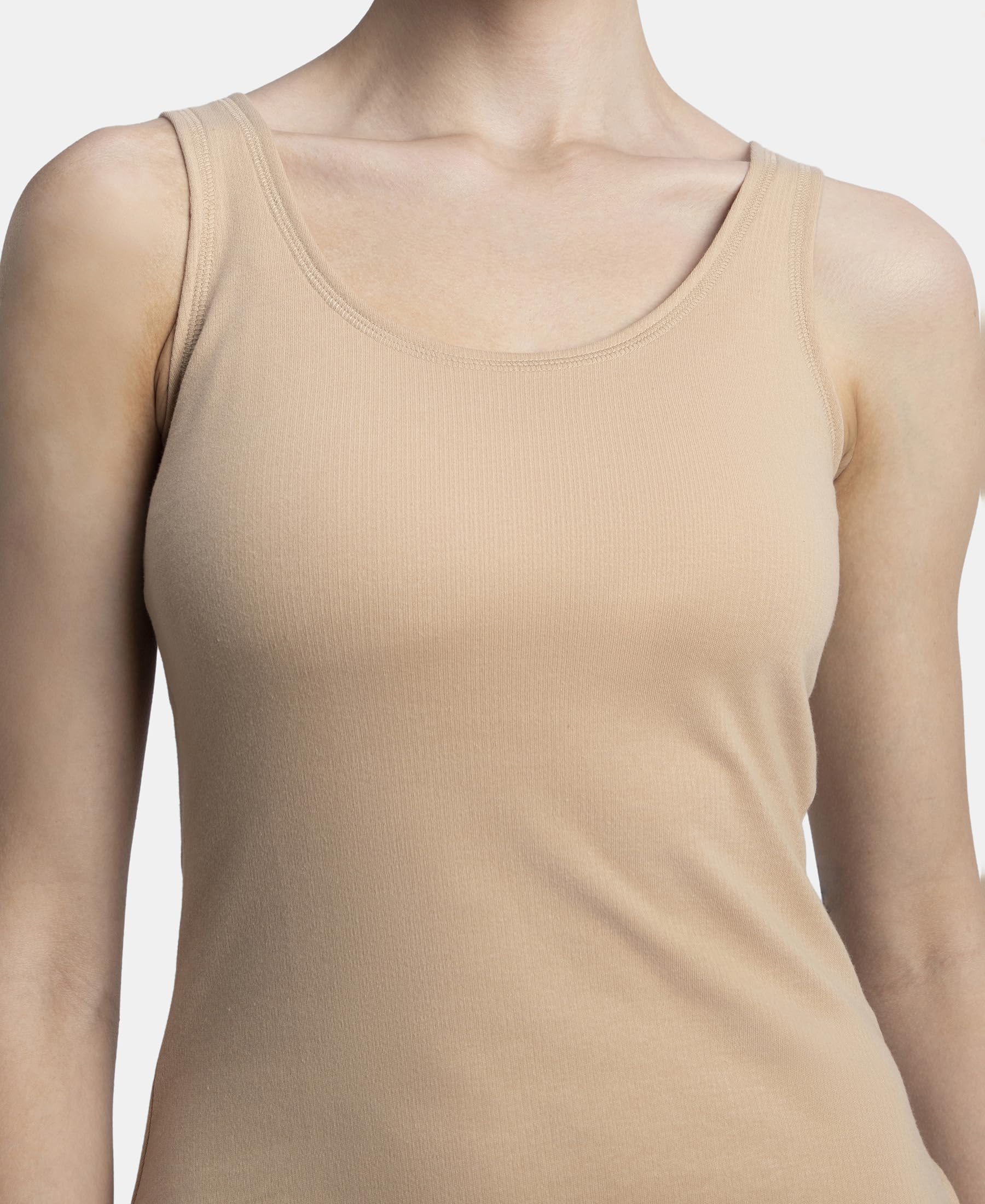 Jockey 2547 Women's Super Combed Cotton Rich Brushed Fabric Thermal Tank Top with StayWarm Technology_Skin_XL - Image 7 thumbnail