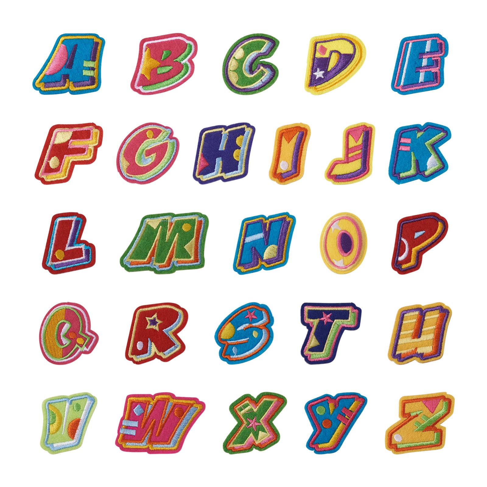 Bestewelry 52pcs Sew on Patches Alphabet Embroidery Cloth Patches A-Z Letter Embroidered Appliques Badge for Clothes Decoration Sewing Crafts — image 1