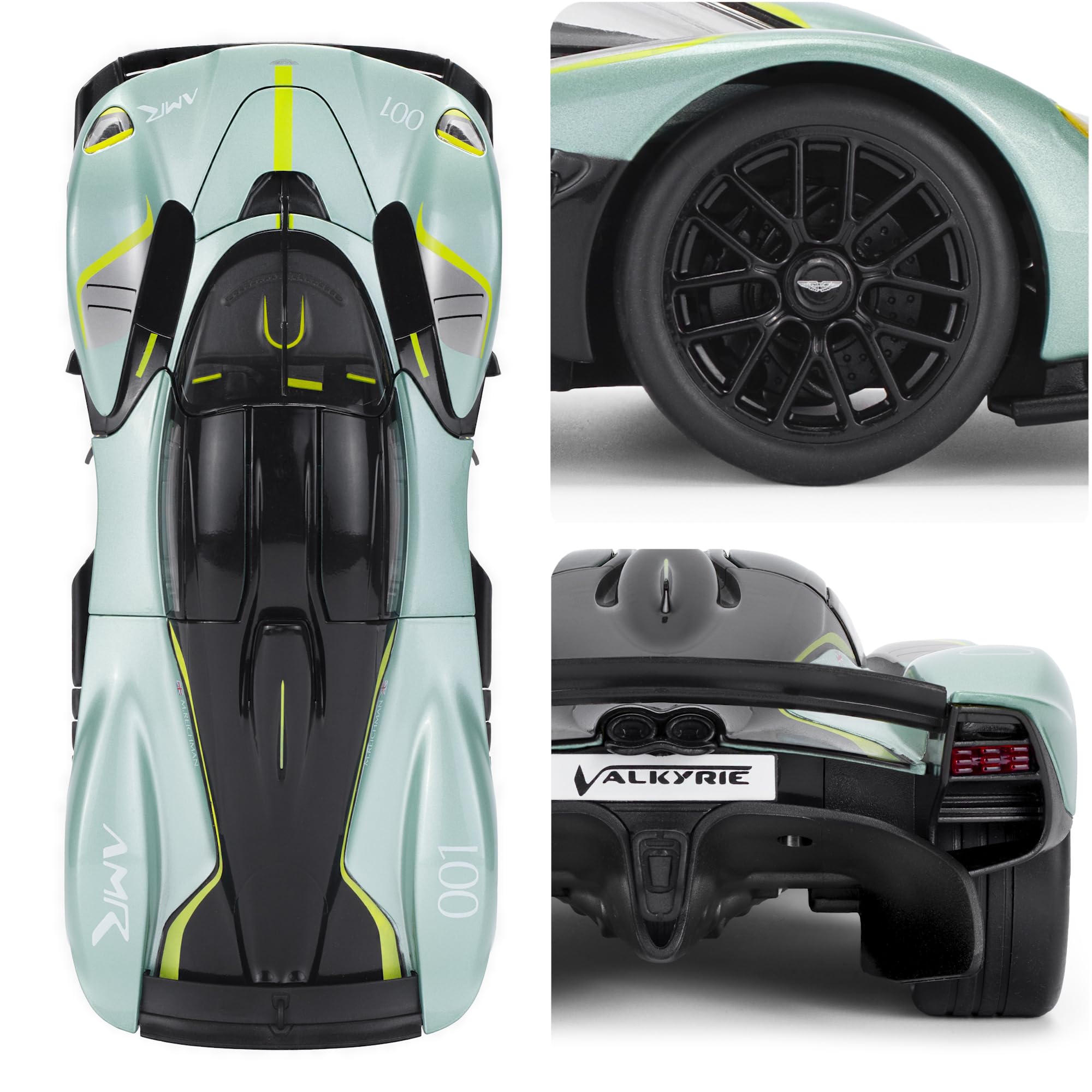 CMJ Modellino auto Aston Martin Valkyrie in scala 1:18 - Appletree Green | Modello da collezione dettagliato in pressofusione | Prodotto con licenza ufficiale