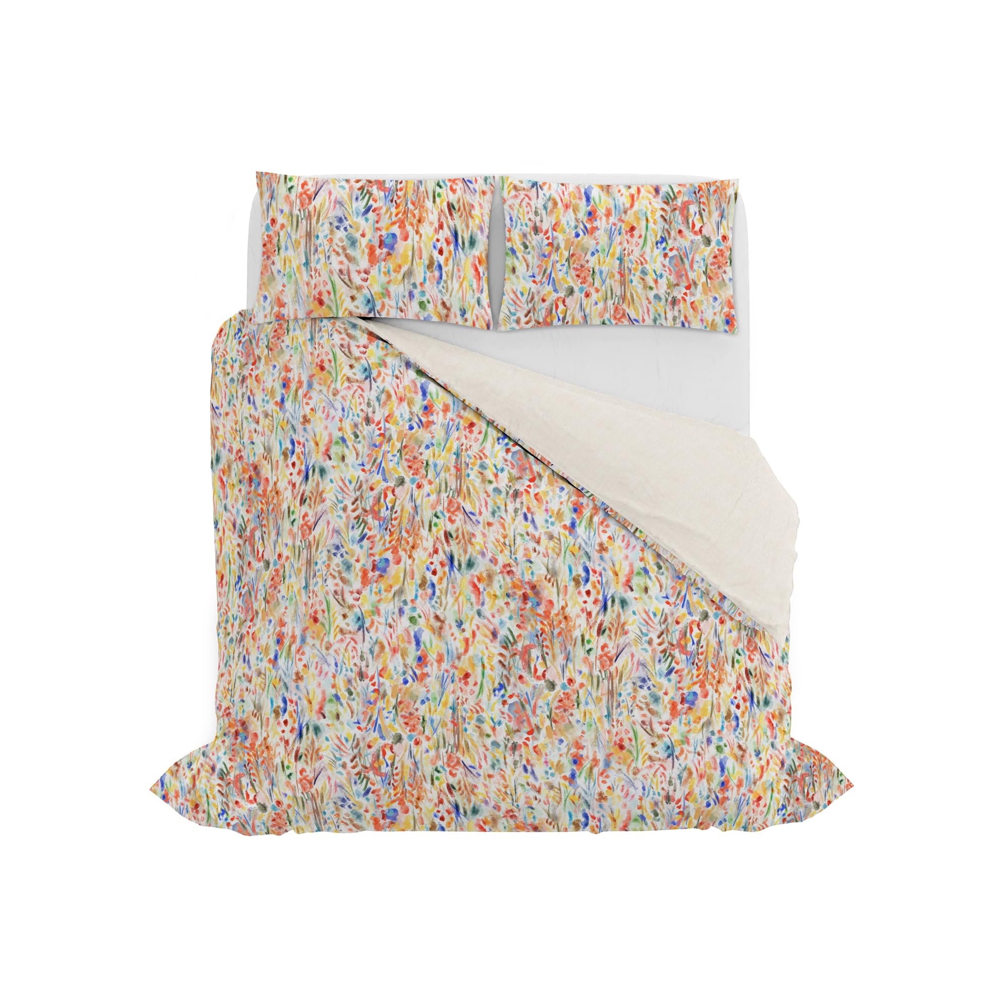 Italian Bed Linen Aurora Duvet Cover Set, Digital Print, Double, Joy, Queen-size bed