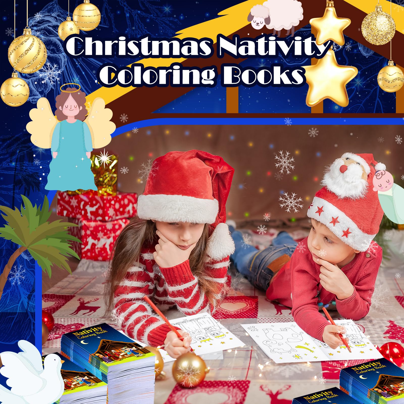 48 Pcs Christmas Nativity Coloring Books Religious