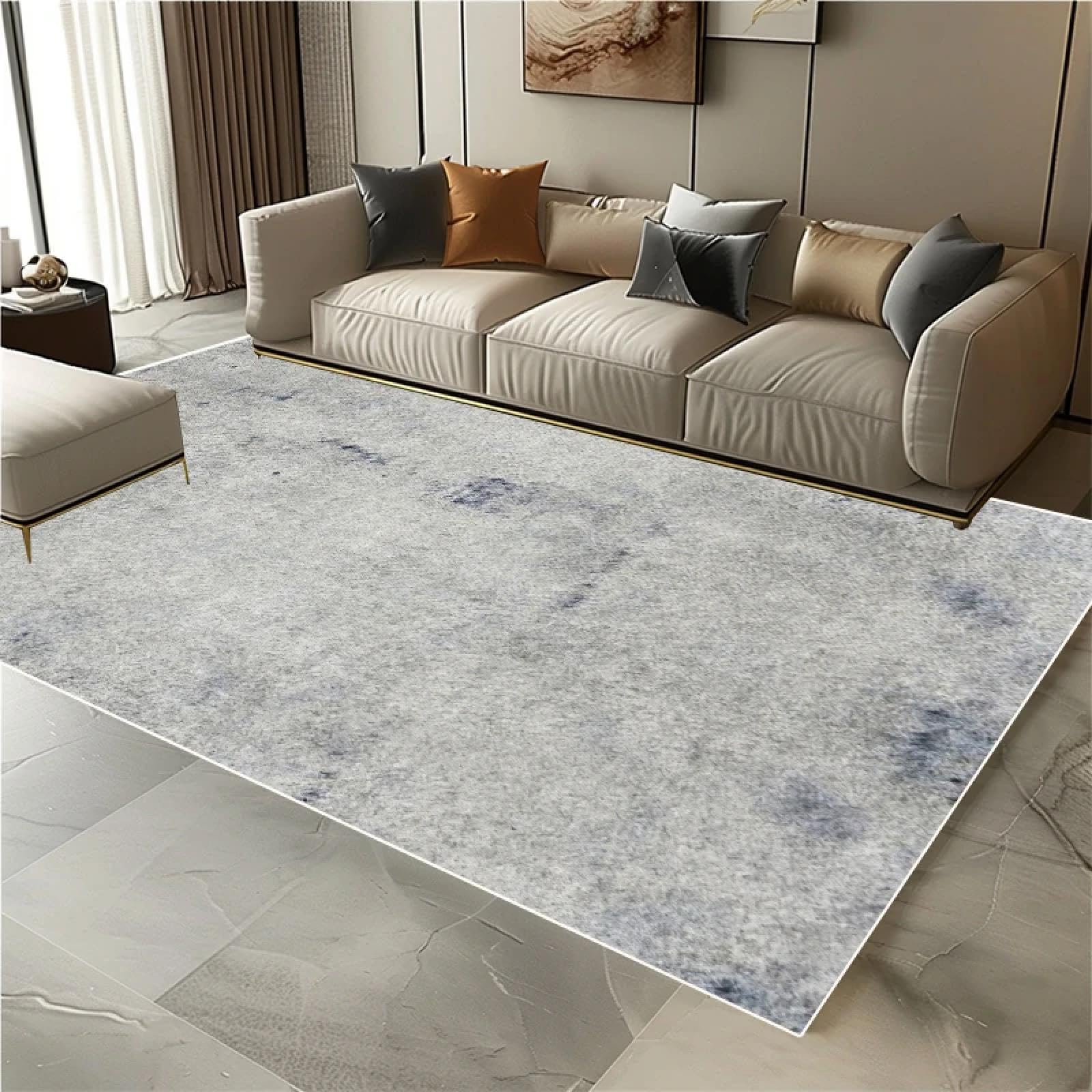 Tapis de salon abstrait nordique en flanelle claire 200x250cm