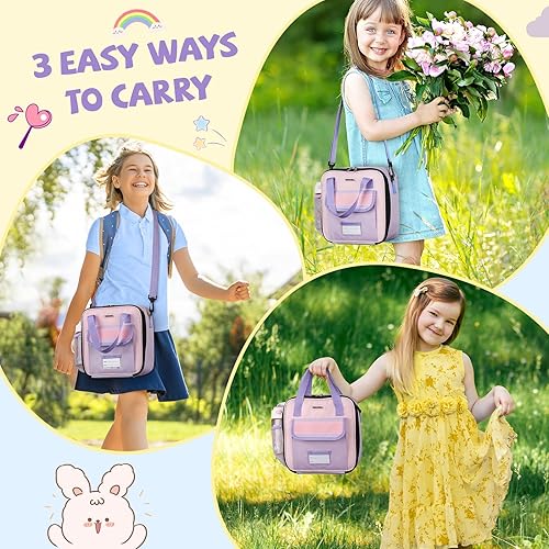 Miniatura 6 de REDSHELL Lonchera táctica para niños, bolsa de almuerzo grande aislada para niñas, lonchera cuadrada para niños, lonchera cuadrada para niños, bolsa