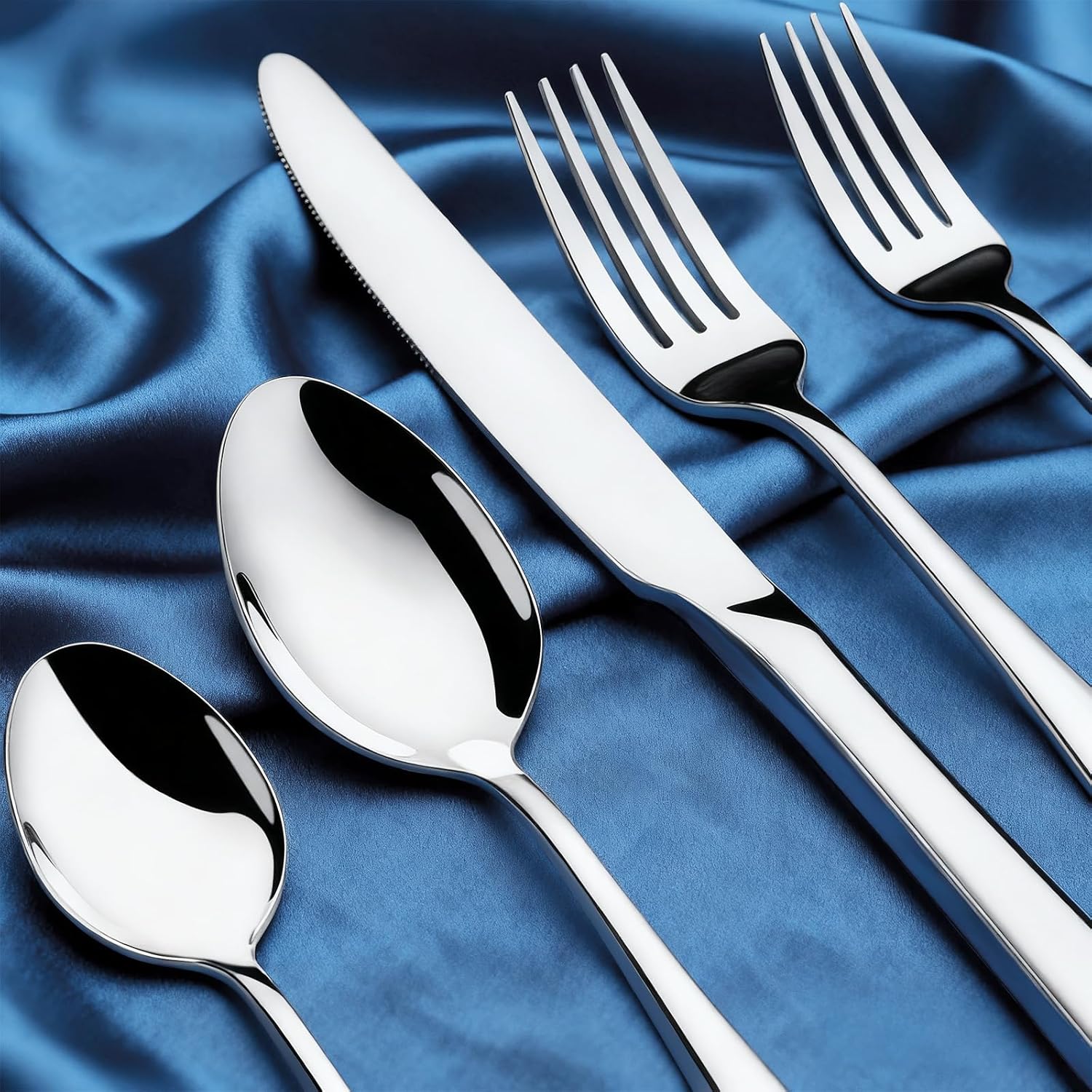 40 Piece Heavy Duty Stainless Steel Flatware Utensils Cutlery Set with Spoons and Forks Knives Set, Mirror Polished Dishwasher Safe for Home Kitchen
