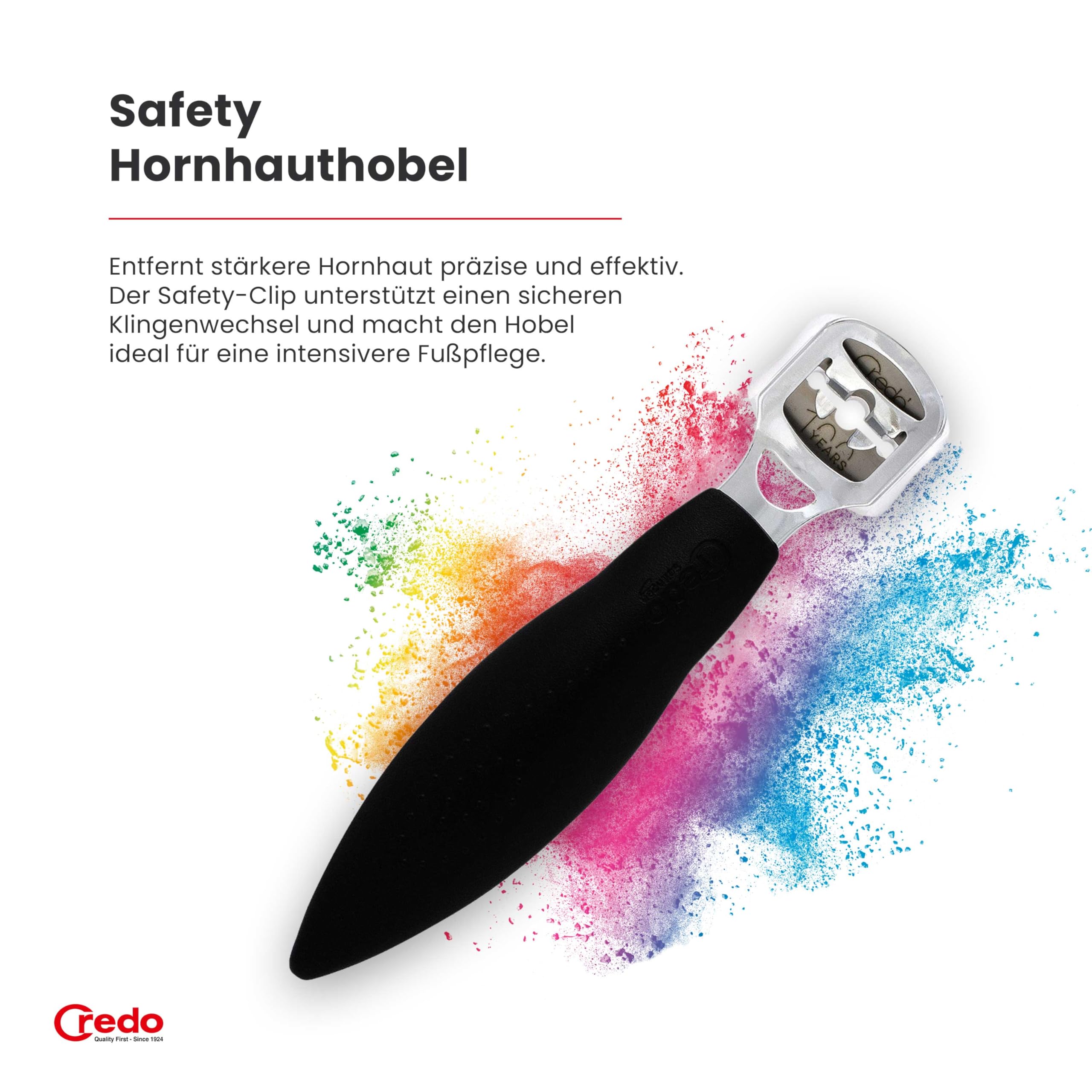 Credo BlackLine Intense Care Bundle Fußpflege Set | mit SmartCutter, Safety Hornhauthobel, DuoSoft, Fußnagelschere, Nagelknipser & Keramik-Nagelhautentferner | intensive Fuß- und Nagelpflege