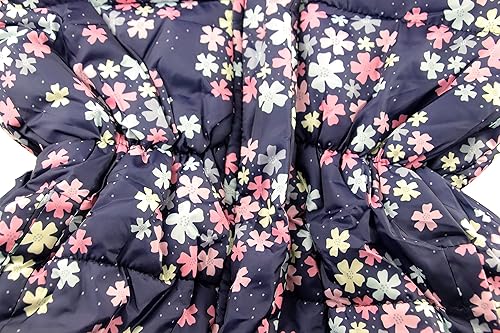 Miniatura 3 de Miss Bei Abrigo de invierno para niña, chaqueta con capucha para niña pequeña, estampado de flores, parka para exteriores, chaqueta de algodón