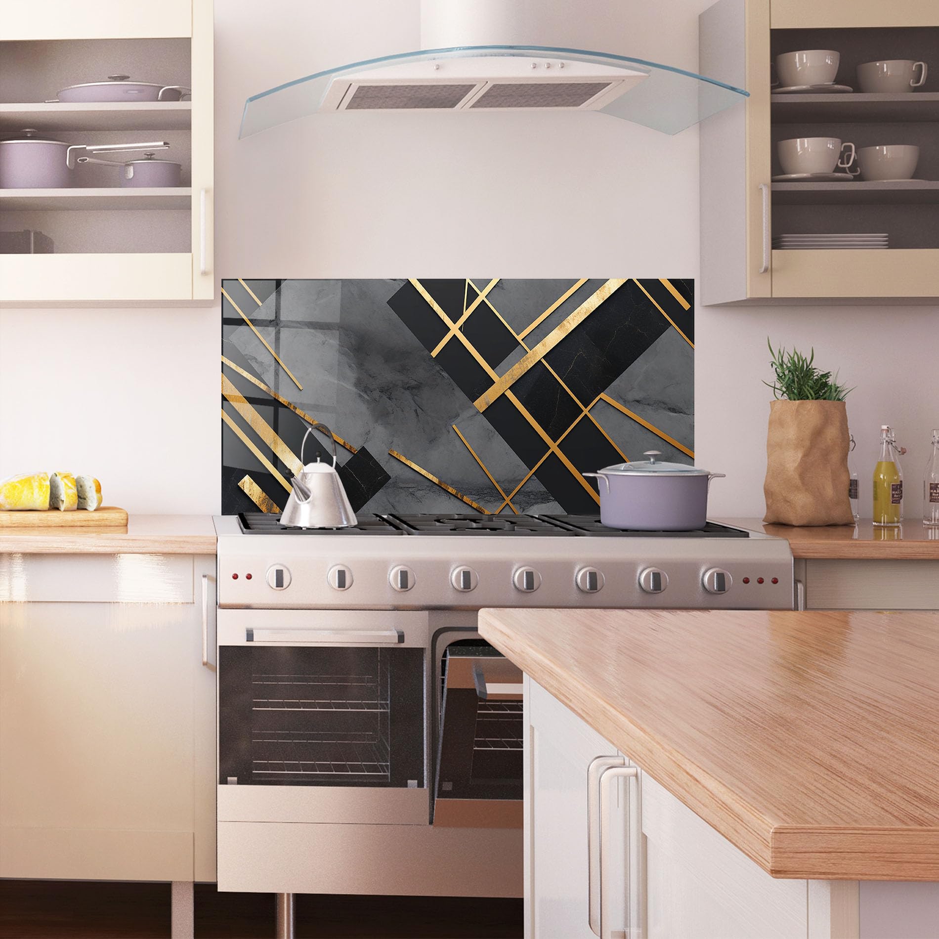 ARTHUB® Crédence De Cuisine En Verre 60x80 Cm, Abstract