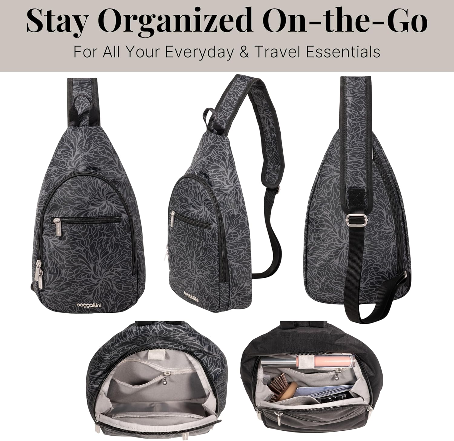 Daily Sling - Lightweight 12.6"x7.5" Sling Crossbody Bag with Convertible Adjustable Shoulder Strap - Image 4