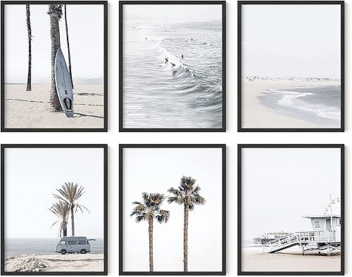 HAUS AND HUES Pósteres de playa y decoración de pared de playa, juego de 6 impresiones artísticas de playa y arte de pared de playa, arte de pared disponible en Yaxa Peru