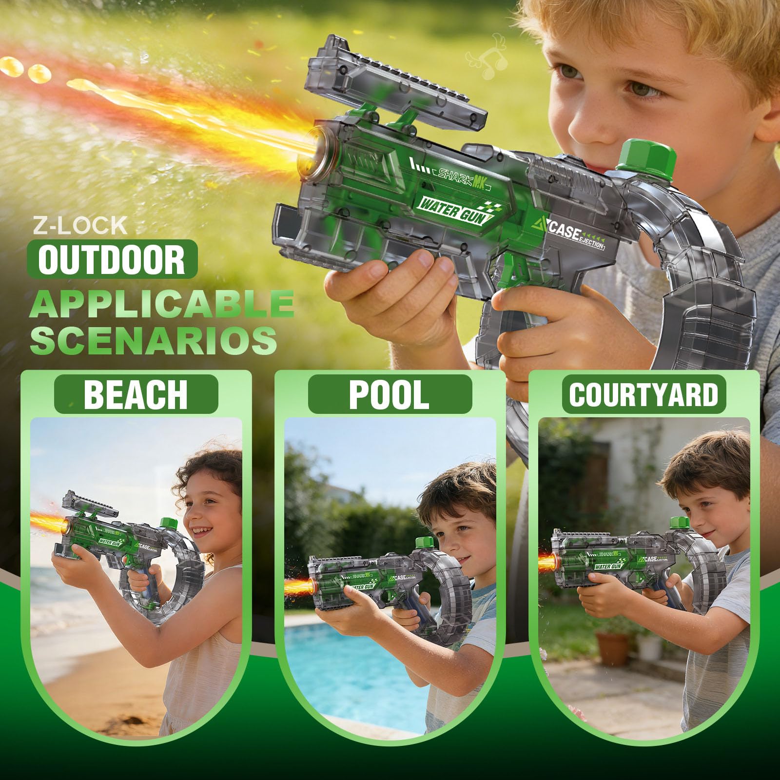 Cooles automatisches Spritzspielzeug mit blinkenden Lichtern, perfekt für Outdoor Aktivitäten Elektrisches Wasser, automatisches Wasserspielzeug, batteriebetriebenes Spielen Freien