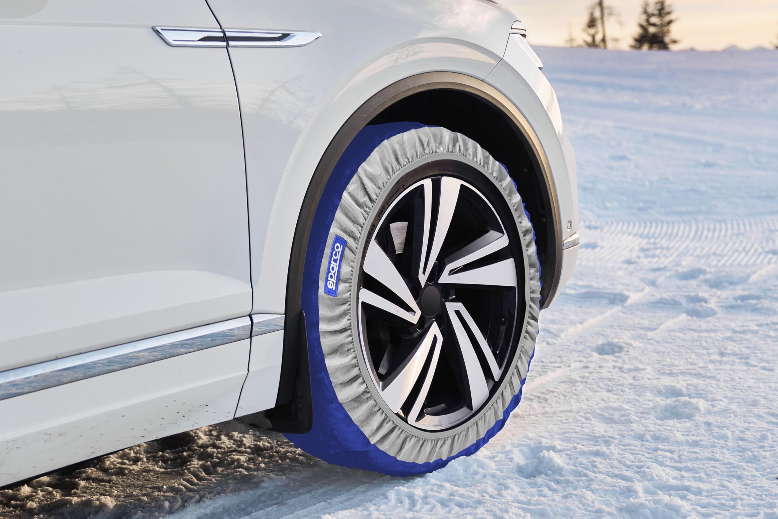 Sparco Cadenas de nieve textiles modelo Artika talla XL. Silenciosas y sin vibraciones. Instalación rápida y sencilla. Homologación EN-16662-1 y ÖNORM V5121. Compatibles con ABS