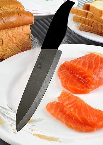 Miniatura 5 de EcoJeannie CK0001 Cuchillo de chef profesional avanzado de 6 pulgadas de color café con cubierta protectora de plástico