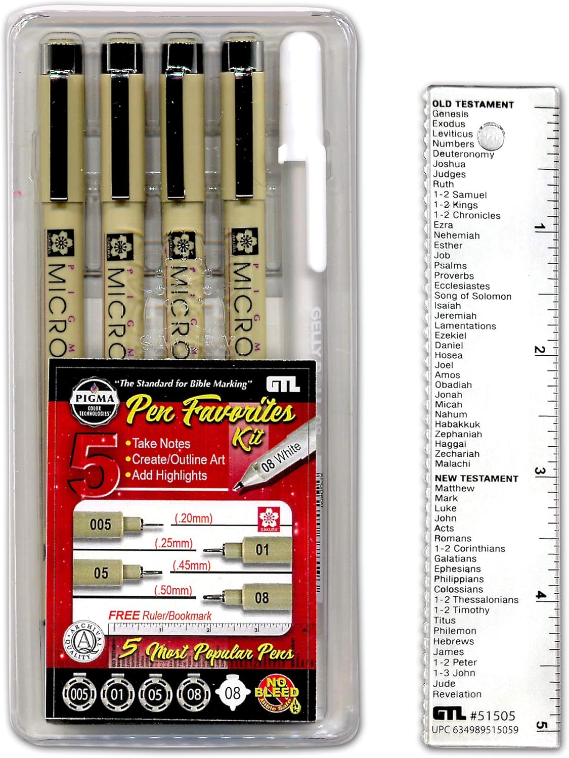 G.T. Luscombe Company, Inc. Gelly Roll Pen Favorites Kit #5 - Set of 5 Black & White