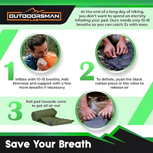 Miniatura 5 de Colchoneta de dormir para campamento patentada, ultraligera, el mejor colchón inflable compacto para adultos y niños, ligero, senderismo,