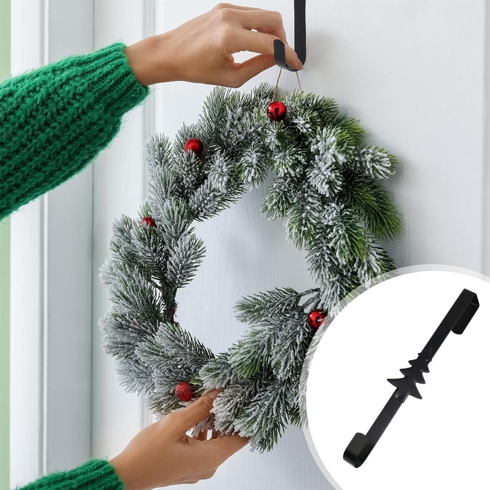Gancio Per Ghirlande In Metallo Da 38 Cm - Supporto Decorativo Per Porta Blindata, Ideale Per Natale, Calze E Decorazioni Stagionali