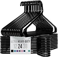 Vista 23 de NEATERIZE Perchas de ropa de plástico ultra resistentes - Blanco - Percha duradera para abrigos, trajes y ropa. Perchas De Ropa