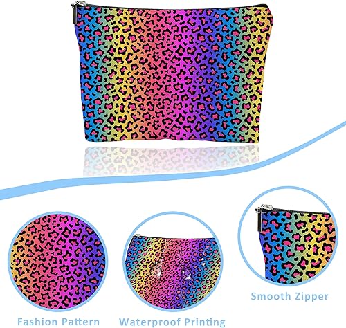 Miniatura 3 de Bolsa de maquillaje multicolor con mariposas personalizadas, bolsas de cosméticos con cremallera, bolsa de maquillaje impermeable, linda bolsa de