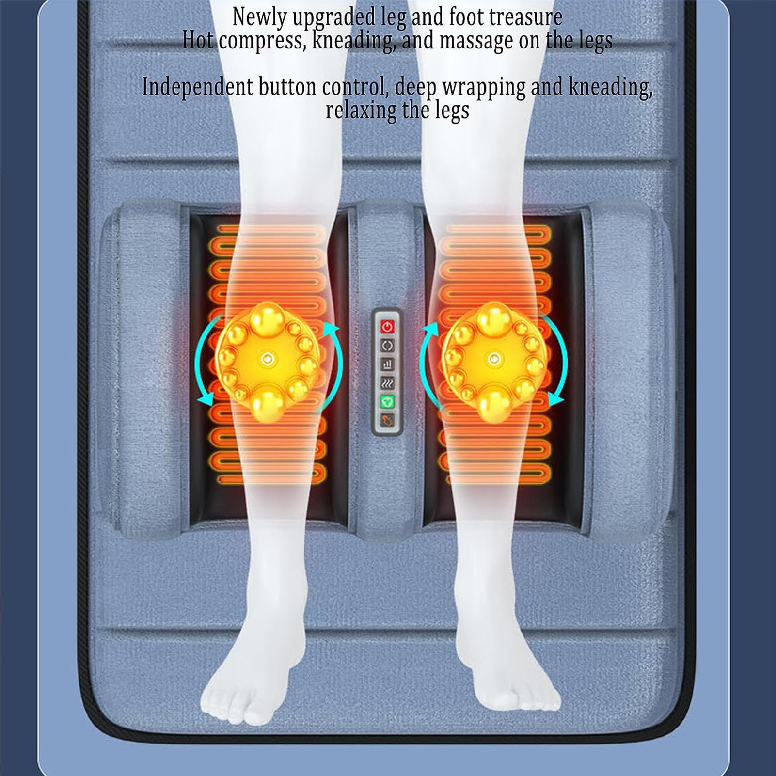 Mata do masażu z poduszką rozgrzewającą, łóżko do masażu całego ciała z poduszką do masażu szyi Shiatsu, 10 silników wibracyjnych do masażu szyi i pleców całego ciała (szara flanela)