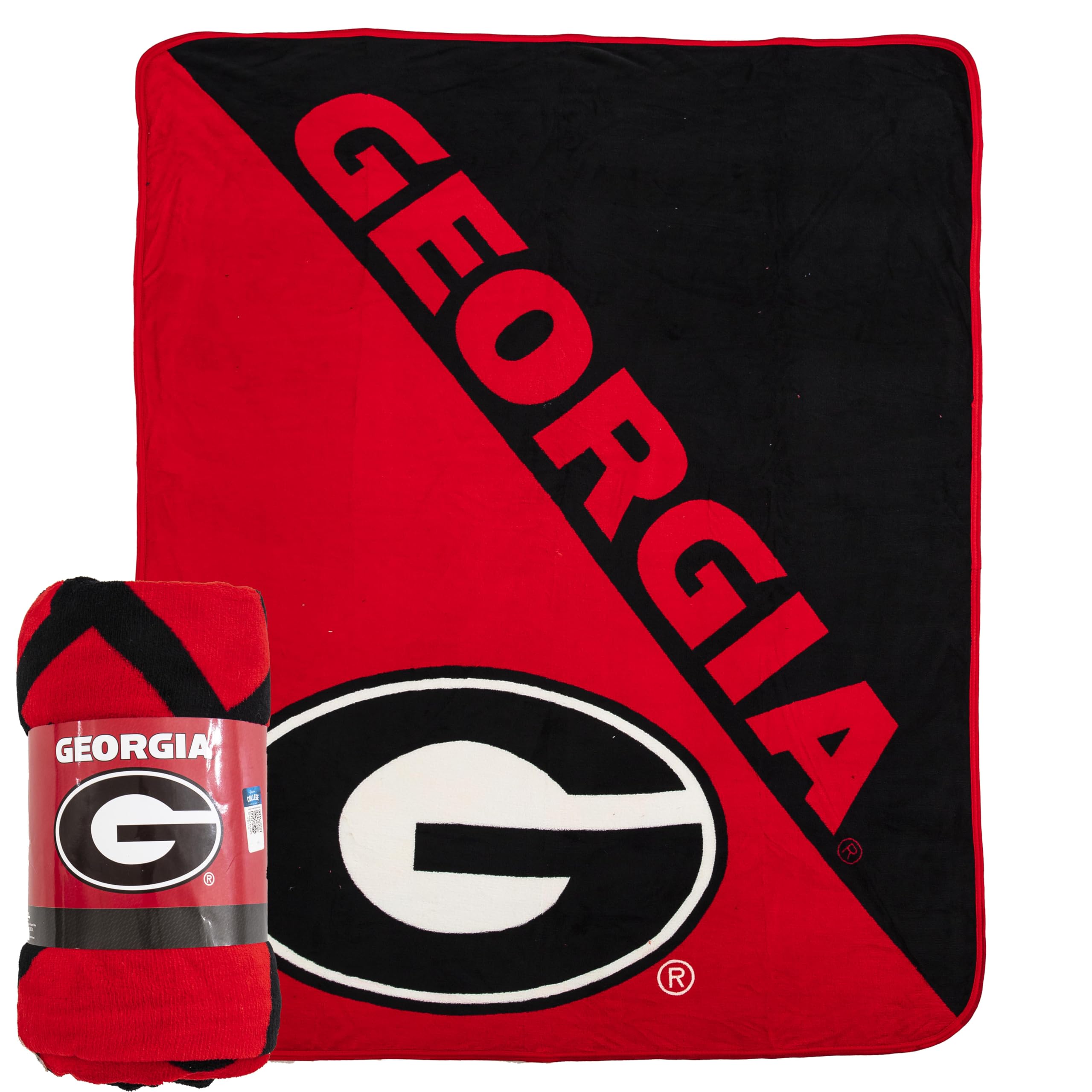 Northwest NCAA Georgia Bulldogs Micro Raschel Throw Blanket – 46" x 60" – Halftone Design – Soft Warm Stadium Blanket