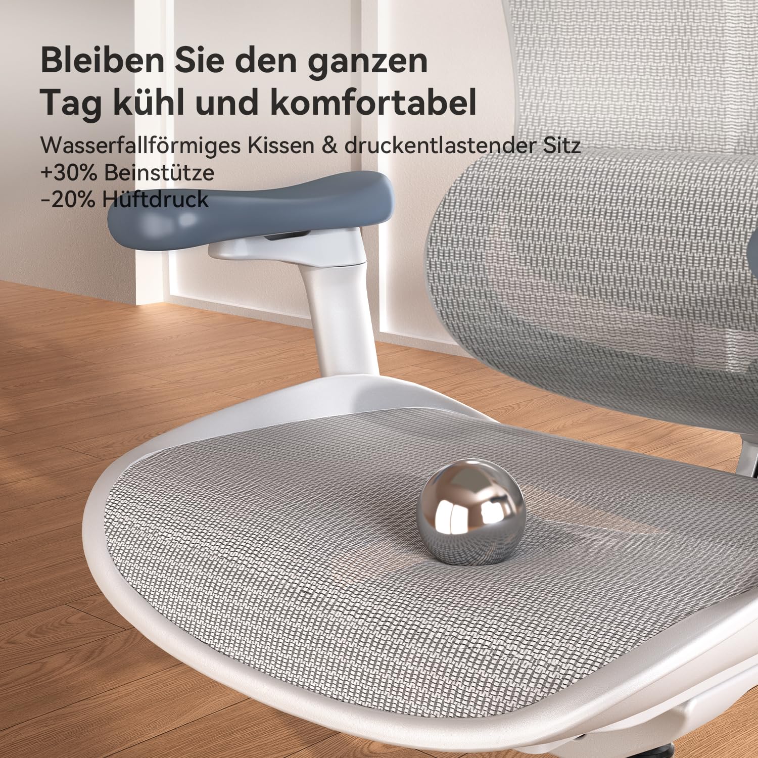 SIHOO Doro C300 Ergonomischer Bürostuhl mit ultraweichen 3D-Armlehnen, dynamischer Lordosenstütze für den Homeoffice-Stuhl, Verstellbarer Rückenlehne