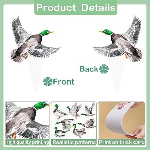 Miniatura 4 de Decoración para cupcakes, 48 piezas de decoración de fiesta de caza de patos, palo, pato, palo, cupcakes, decoración de fiesta de cumpleaños de pato