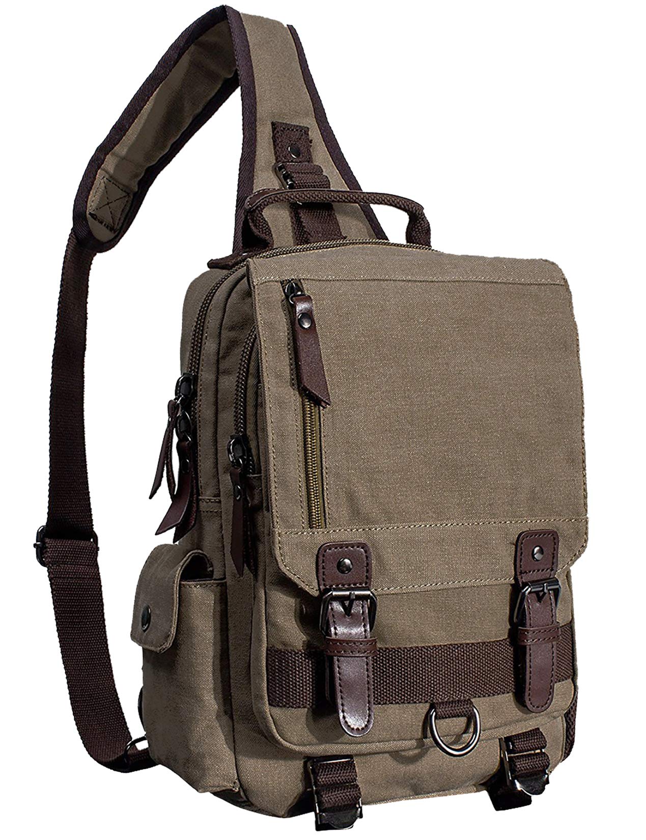 mygreenCanvas Cross Body Messenger Bag Shoulder Sling Backpack Travel Rucksack