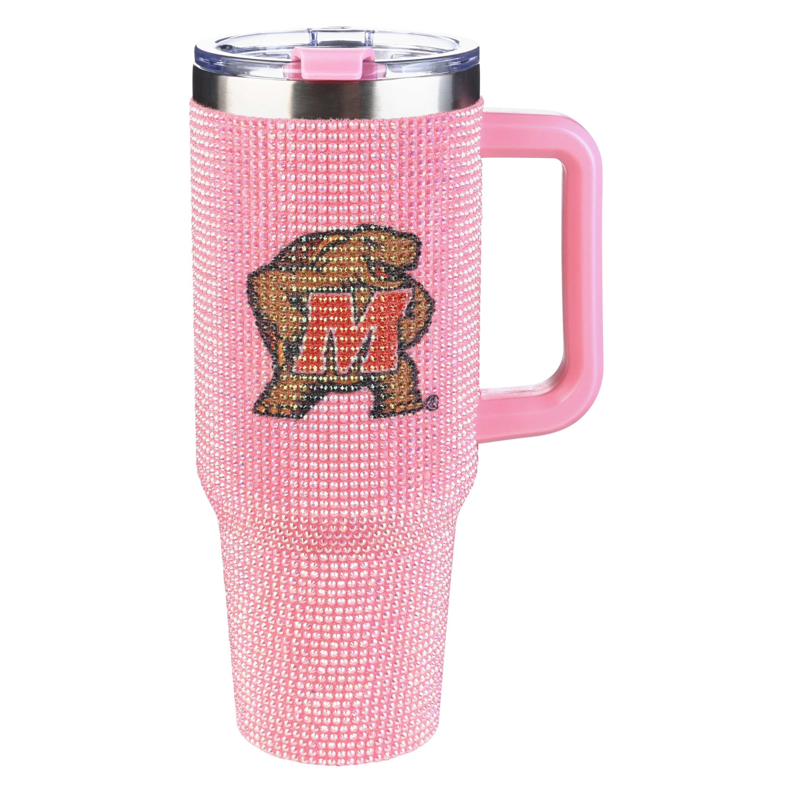 The Memory Company Officially Licensed NCAA - University of Maryland, College Park 40oz Pink Bling Game Day Tumbler