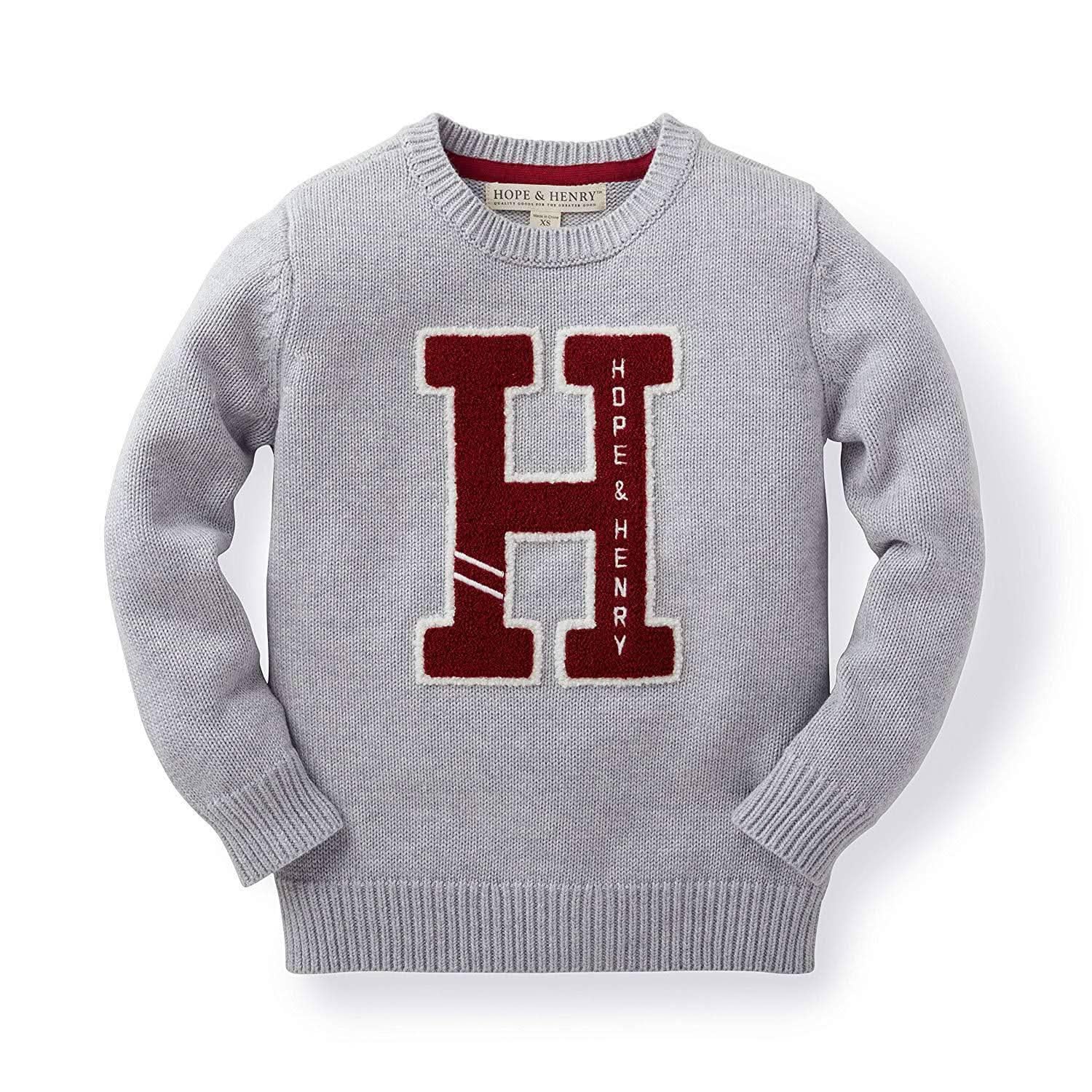 Hope &amp; Henry Boys' Long Sleeve Crew Neck Pullover Sweater
